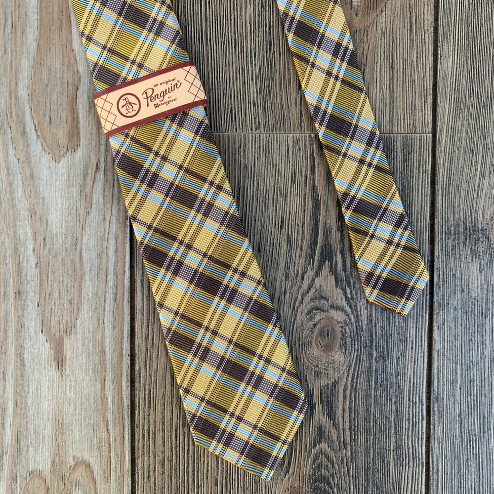 SOLD Original Penguin Plaid 100% Silk Tie